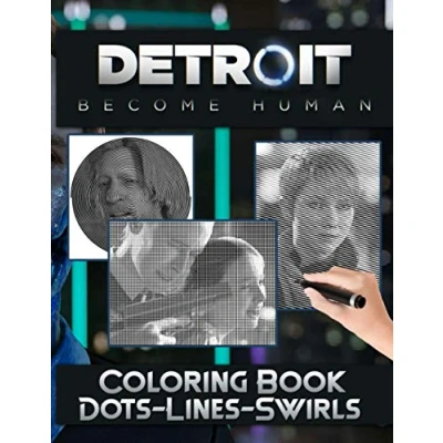 Abbildung von Detroit Become Human Dots Lines Swirls Coloring Book: Diagonal Line, Activity Books For Adult And Kid