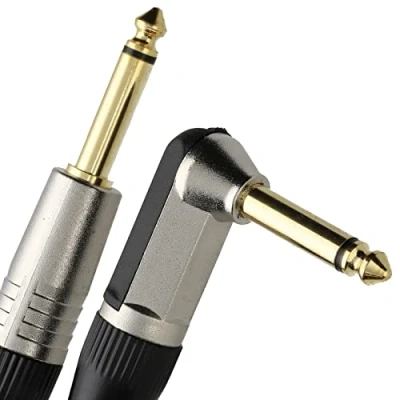 Abbildung von Vergoldeten Rechts Abgewinkelt Mono Klinkenstecker 6,35 mm Guitar/Amp Verluste Lärm Kabel Anschlusskabel 6 m [6 Meter/6m]