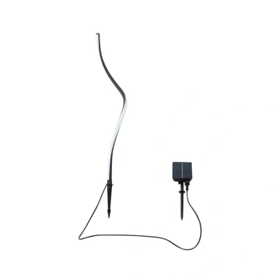 Abbildung von Lindby LED Solarleuchte Sabriel, kurvig, schwarz, Alu, 3000K