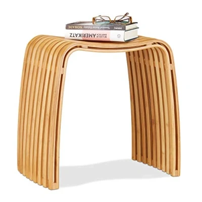 Abbildung von relaxdays Sitzhocker Garderoben Hocker im Bambus Design