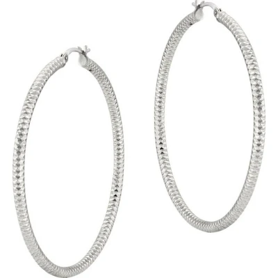 Abbildung von SilberDream Paar Creolen Ohrringe 925 Echt (Creolen), Damen Diamant Cut aus Sterling Silber, Farbe: silber