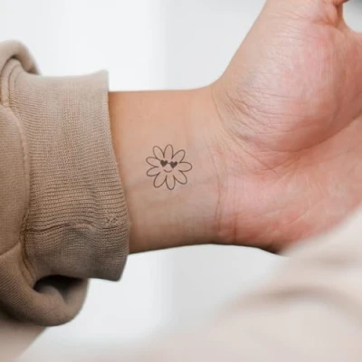 Abbildung von Coole Blume Inkster Tattoo vegane &amp; wasserfeste Temporäre Tattoos für Erwachsene EU Kosmetikzertifizierte Farbe revolutionäres 2 Wochen Premium Klebetattoos