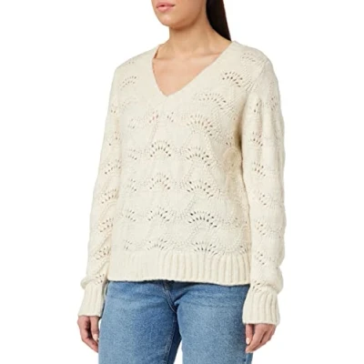 Abbildung von Pieces Pcbibbi Strickpullover, Damen, Größe: XS, Whitecap gray