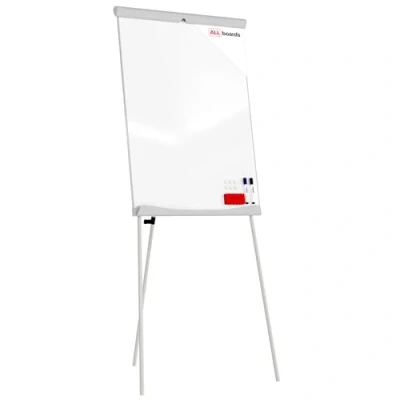 Abbildung von ALLboards Flipchart 100x70cm, Stativ, Dreibeinig, Höhenverstellbar, Whiteboard Magnettafel Magnetisch, Trocken Abwischbar