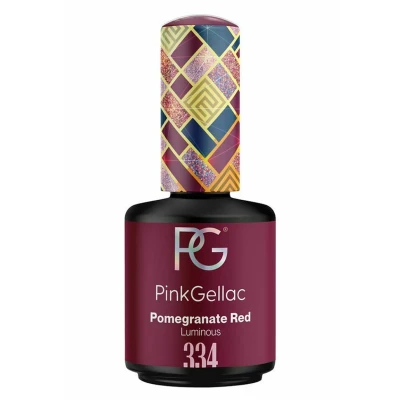 Abbildung von Pink Gellac UV Gel Nagellack 334 Pomegranate Red 15 ml Lack Rot Lang Anhaltend Polish Nägel in Salonqualität Nails Lampe Made Holland
