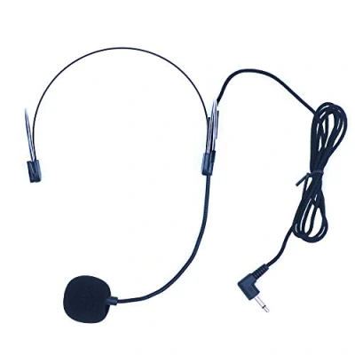 Abbildung von ANCLLO Schwarz Professionelles Headset Mikrofon, Kompatibel Mit Kabellosem System, Omnidirektionales Super Leicht Mikrofon Für Joggen