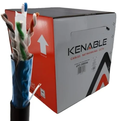 Abbildung von kenable Außen Abgeschirmtes CAT5e Aussen Kupfer Ethernet Kabel FTP Kabelrolle 305 m [305 Meter/305m]