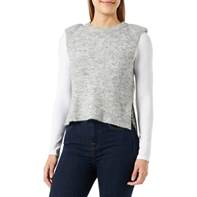 Abbildung von ICHI Damen IHJORDAN WA3 Pullunder, 200318/Grey Melange, M