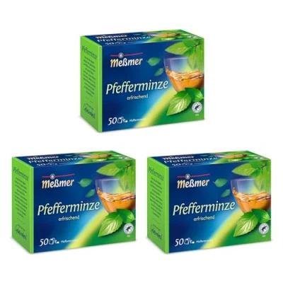 Abbildung von Meßmer Pfefferminze 3x Vorteilspaket 150 Teebeutel Glutenfrei Laktosefrei Vegan