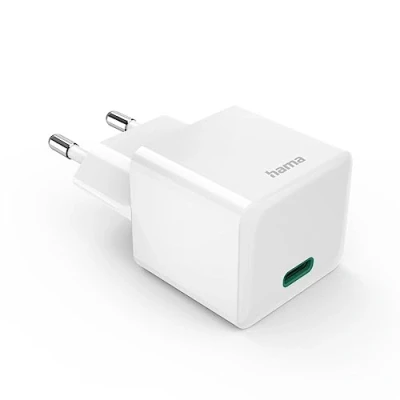 Abbildung von Hama Ladegerät, 30 Watt, USB C (Schnellladegerät mit Power Delivery, unterstützt Qualcomm Quick Charge 3.0, Ladegerät GaN Technologie, für Handy z.B. iPhone, Tablet, Laptop, Ladeadapter) weiß