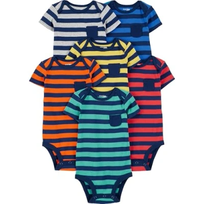 Abbildung von Simple Joys by Carter&#039;s Baby Jungen Kurzärmeliger Body, 6er Pack, Streifen, Frühchen