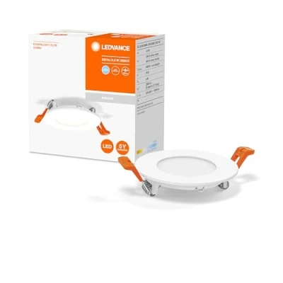Abbildung von LEDVANCE LED Spot INTEGRATED SLIM Ø8,5cm, Einbaustrahler für sämtliche Innenbereiche, 4,5W, Farbtemperatur 3000K, 240 Lumen, 240V, flaches modernes Design, inkl. Klemmvorrichtung, weiß