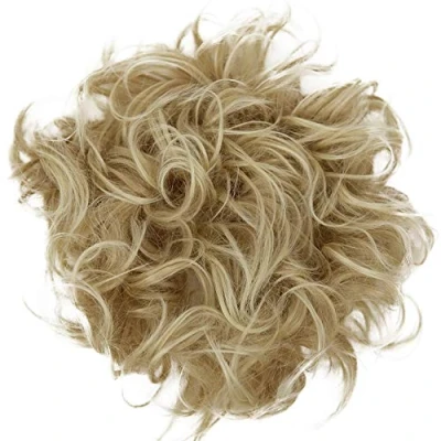 Abbildung von CAISHA XXL Haarteil Haargummi Hochsteckfrisuren Voluminös Gelockt Unordentlich Dutt Hellblond HW26
