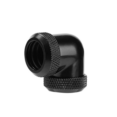 Abbildung von Richer R G1 / 4 Gewinde Adapter, 14mm OD Messing 90 Grad Ellenbogen Wasserkühlung Fitting Adapter,Haltbar Rohrverbinder Wasser Flüssigkeitskühlung für PC Wasserkühlung(Black)
