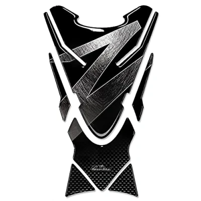 Abbildung von Resin Bike Aufkleber für Motorrad Kompatibel mit Kawasaki Z750 e Z1000. Tankabdeckung vor Stößen und Kratzern. 3D Harzklebstoff. Gadget Stickers Made in Italy