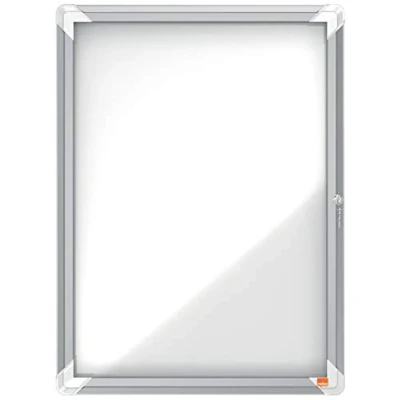 Abbildung von Nobo abschließbarer Schaukasten mit magnetischer Notiztafel, 4 x A4, Premium Plus, Weiß, 1902557