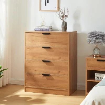 Abbildung von en.casa Kommode, »Varkaus« mit 4 Schubladen 90x70x40 cm Eichenoptik