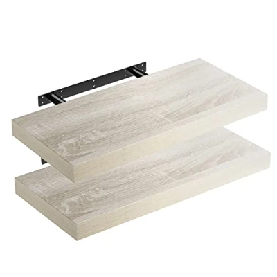 Abbildung von Casaria Wandregal, Eiche mit Halterung 50 110 cm Schwebend 15 kg Tragkraft Küche