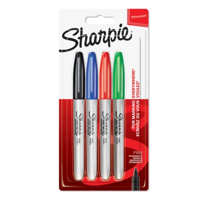 Abbildung von Sharpie Permanent Marker Fine Point Assorted Standard Farben 4pc