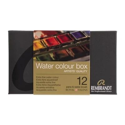 Abbildung von Rembrandt Watercolour metal tin set 12 pans + brush
