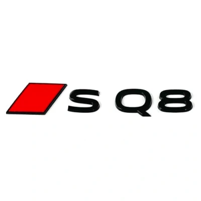 Abbildung von Audi 4M8853740D5FQ Schriftzug SQ8 Plakette Emblem Logo Aufkleber Raute, schwarz/rot