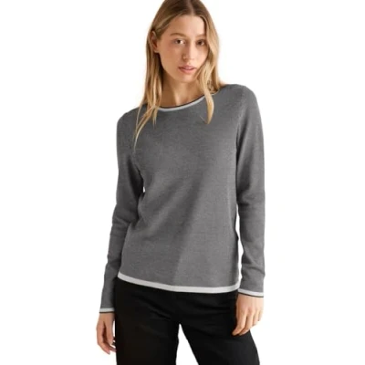 Abbildung von Cecil TWO TONE Strickpullover, Damen, Größe: Medium, Schwarz