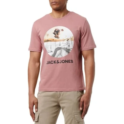 Abbildung von JACK&amp;JONES Herren Jjnavin Tee Ss Crew Neck T Shirt, Mesa Rose, M
