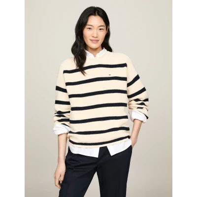 Abbildung von Tommy Hilfiger Stitch Strickpullover, Damen, Größe: XXL, Calico/desert sky
