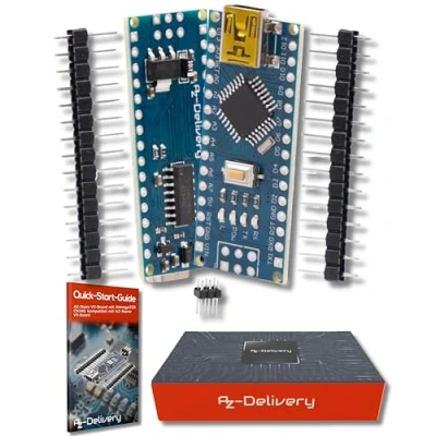 Abbildung von AZDelivery 1x AZ Nano V3 Board Set Mikrocontroller mit Atmega328 CH340 inklusive E Book