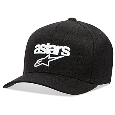 Abbildung von Alpinestars Herren Flexfit Cap mit gewölbtem Visier, Black/White, S/M, 1019 81112