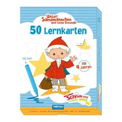 Abbildung von Trötsch Unser Sandmännchen Lernkarten Schreib und wisch weg mit Stift: Übungsheft Lernheft Vorschule Grundschule (Schreib / Lernkarten)