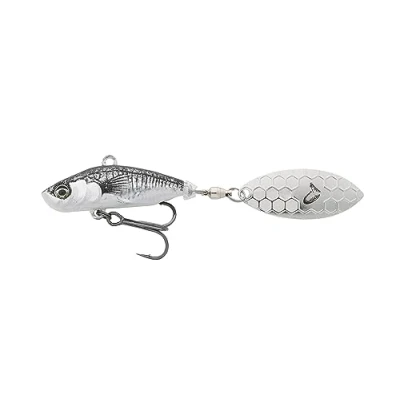 Abbildung von Savage Gear Jig Spinner zum Raubfischangeln 6,5cm 9g 3D Sticklebait Tailspin, Farbe:Black Silver