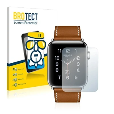 Abbildung von BROTECT Schutzglas für Apple Watch Hermès Series 3 (42 mm) Schutzfolie Panzer Folie Glas [Extrem Kratzfest 9H, Anti Fingerprint, Ultra Transparent]