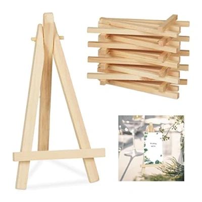 Abbildung von 20 x Staffelei klein, Tischdekoration für zu Hause, Hochzeiten, Feierlichkeiten, Holzstaffelei, HxB: 15,5 8 cm, natur