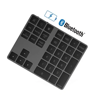Abbildung von Rytaki Bluetooth Ziffernblock 34 Tasten kabellos Numpad wiederaufladbar Tastatur Numerische für Computer Laptop Tablet Phone Pad Kompatibel mit Windows Surface Pro
