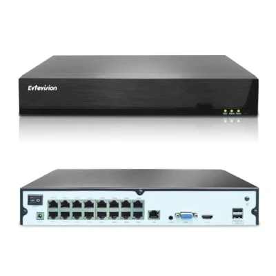Abbildung von Evtevision POE NVR 16CH 4K/5MP/4MP/3MP/1080p Netzwerk Videorekorder(with 16 Ports), Unterstützung P2P Cloud Schnelle Einfache Remote View, 4K Ausgang, Motion Detection(Keine HDD)
