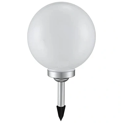 Abbildung von etc shop Solarlampen für Außen Kugel Gartenleuchten Erdspieß Kugelleuchte Solar LED Solarkugel den Garten, weiß Silber, warmweiß, Durchmesser:25 cm