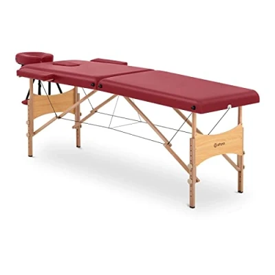 Abbildung von Physa Massageliege klappbar Massagebank Massagetisch Holzrahmen 227 kg Rot