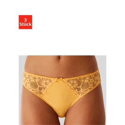 Abbildung von petite fleur Slip, (3 St.), mit leicht transparenter Jacquardspitze an den Seiten