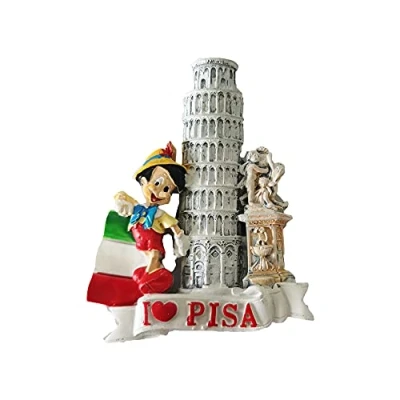 Abbildung von 3D Italien Pisa Kühlschrankmagnet Tourist Travel Souvenirs Handgemachte Harz Handwerk Magnetische Aufkleber Home Küche Dekoration Sammlung Geschenk
