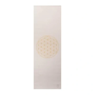 Abbildung von Design Yogamatte Blume des Lebens. The Leela Collection silver cloud
