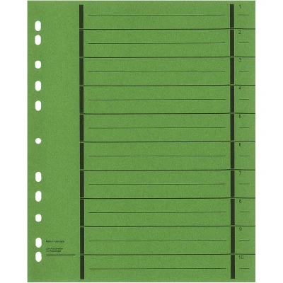 Abbildung von Wekre Trennblätter DIN A4 190 g/m² grün