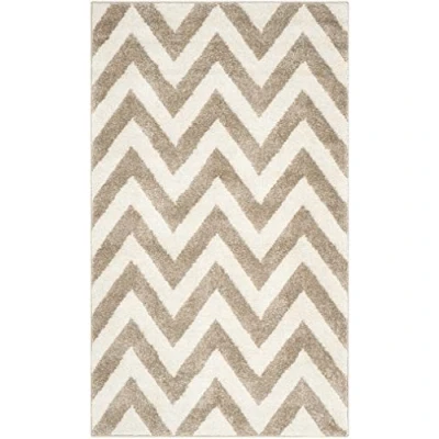 Abbildung von SAFAVIEH Geometrisch Teppich für Wohnzimmer, Esszimmer, Schlafzimmer Amherst Collection, Kurzer Flor, Weizen und Beige, 91 X 152 cm