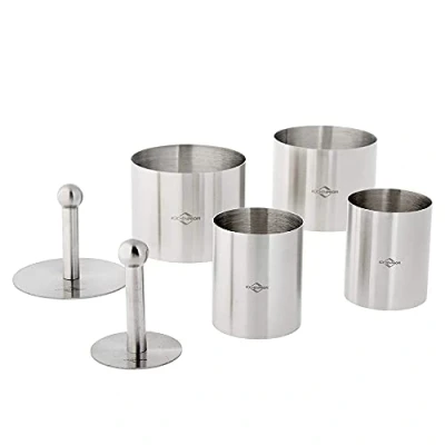 Abbildung von Küchenprofi Dessert und Speisenringe 6 teilig , Ø 7,5 cm, 5 cm Anrichteringe Speiseringe Set Anrichten von Speisen Ringe Törtchen Formen