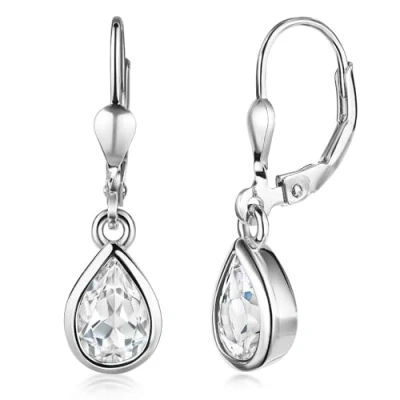 Abbildung von Materia Paar Ohrhänger Damen Topas Weiß Edelstein SO 448, 925 Sterling Silber