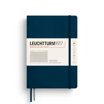 Abbildung von LEUCHTTURM1917 372191 Notizbuch Medium A5, Hardcover Schreibbuch, 251 nummerierte Seiten, Deep Sea, kariert