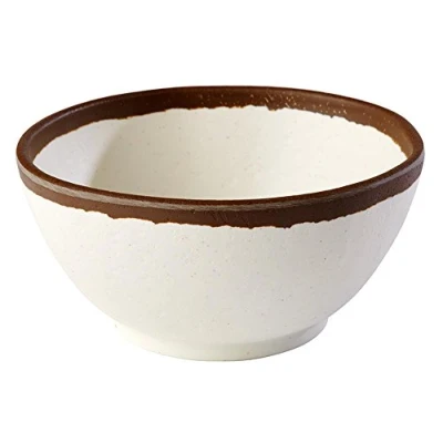 Abbildung von APS 84569 Schale CROCKER, Ø 12,5 cm, Höhe 6 0,37 Liter, Melamin, creme mit braunem Rand