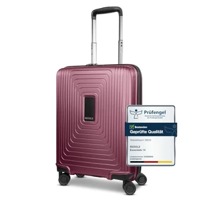 Abbildung von REDOLZ Hartschalen Handgepäck Koffer Kleiner Trolley 40 x 20 55 cm aus hochwertigem, leichtem Polypropylen Material 4 Rollen &amp; TSA Schloss Ultra leicht nur 2,66 kg (Essentials 14)
