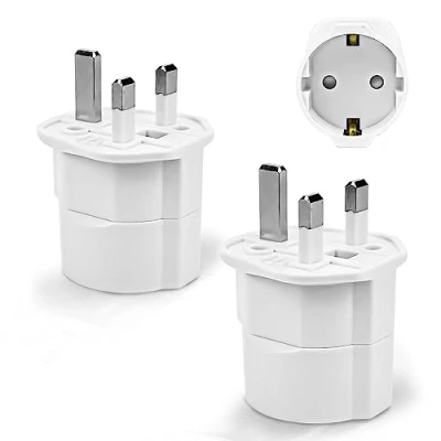 Abbildung von UK Adapter Reiseadapter, 2 Pack England Deutschland Stecker,UK für EU zu England/Schottland/Irland/Dubai/Maldives,Weiß