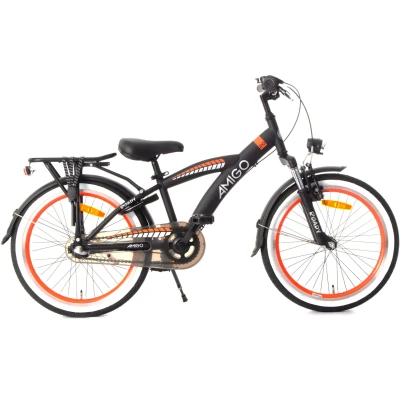 Abbildung von AMIGO Roady Fahrrad 20 Zoll Kinderfahrrad für Jungen 3 Gangen Rücktrittbremse und V Brake Schwarz/Orange